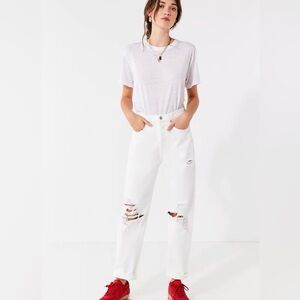 Agolde 90s Straight Leg Ripped Jeans White Out 23